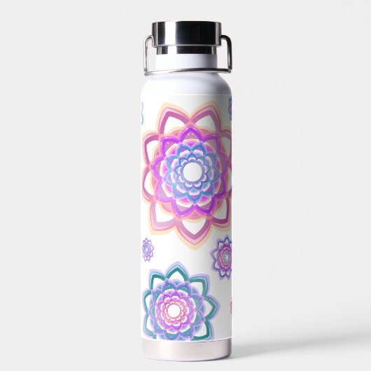 Einfache Lotus Abstrakt Moderne rosa Pasta Trinkflasche (Rückseite)