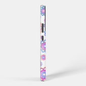 Einfache Lotus-Blume Monogramm Pink Pastellgrün Samsung Galaxy Hülle (Rechte Seite)