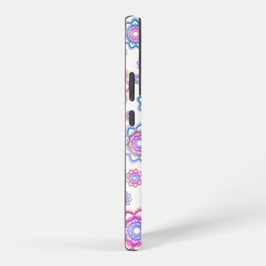 Einfache Lotus-Blume Monogramm Pink Pastellgrün Samsung Galaxy Hülle (Rechte Seite)