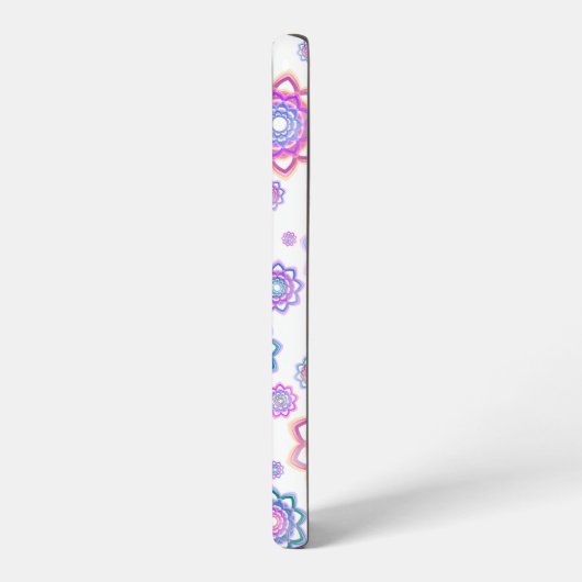 Einfache Lotus-Blume Monogramm Pink Pastellgrün Samsung Galaxy Hülle (Linke Seite)