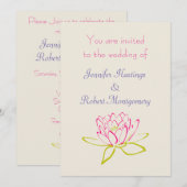 Einfache Lotus-Blume / Wasserlilie Hochzeit Einladung (Vorne/Hinten)