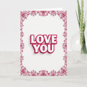 Einfache Love You Blumenkarte Karte