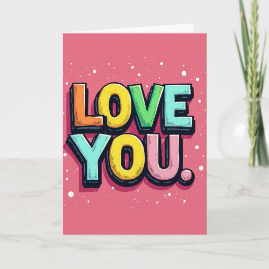 Einfache Love You Dot Karte (Vorderseite)
