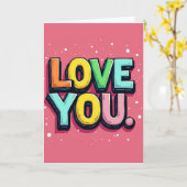 Einfache Love You Dot Karte (Gelbe Blume)