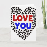 Einfache Love-You-Dreiecks-Karte