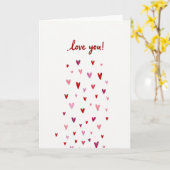 Einfache Love You Falling Hearts Karte (Gelbe Blume)