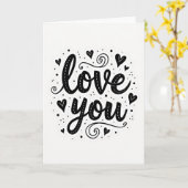 Einfache Love You gepunktete Karte (Gelbe Blume)