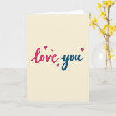 Einfache Love You Herzen Gemalte Karte (Gelbe Blume)