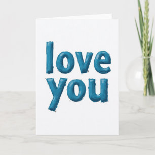 Einfache Love You Textkarte Karte