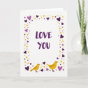 Einfache Love You Vogelkarte Karte