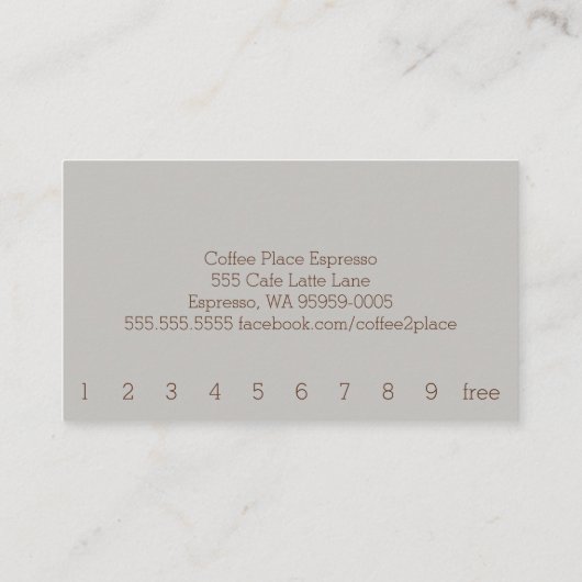 Einfache Loyalität Pour Kaffee Art Punch Card Treuekarte (Rückseite)
