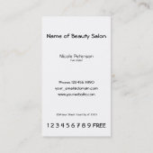 Einfache Loyalitäts-Lochkarte Treuekarte (Rückseite)