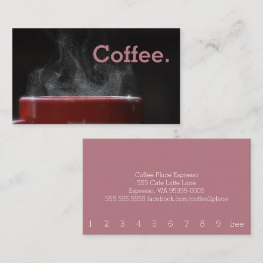 Einfache Loyalitätswanne mit Kaffeekarte Treuekarte (Vorne/Hinten)