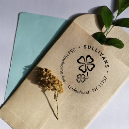 Einfache Lucky Clovers Rücksendeadresse Gummistempel