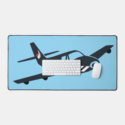 Einfache Luftfahrt, Monogram-Flugzeug in Blue Offi Schreibtischunterlage (Tastatur & Maus)