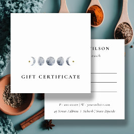 Einfache Lunar Celestial Moon Phase Geschenkgutsch Quadratische Visitenkarte