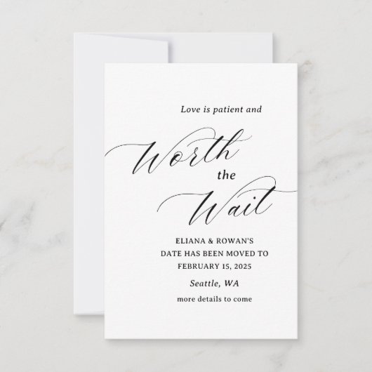 Einfache lustige Änderung der Datumshochzeit Save The Date (Vorderseite)