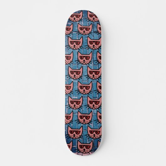 Einfache lustige Katzen Muster Skateboard (Vorne)