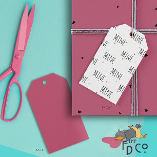 Einfache lustige "mine" bearbeitbare Muster + Herz Geschenkanhänger