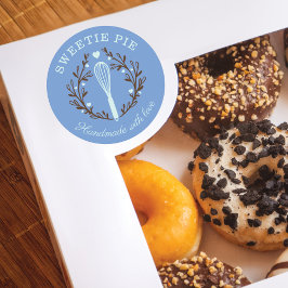 Einfache, lustige und minimale Bäckerei Whisk Logo Runder Aufkleber