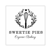 Einfache, lustige und minimale Bakery Whisk Logo Gummistempel (Prägung)