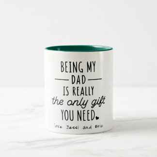 Einfache lustige Vatertag ist mein Vater-Geschenk Zweifarbige Tasse