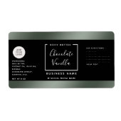 Einfache Lux-Typografie schwarz grünes Kosmetiklog (Vorne)