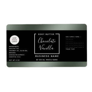 Einfache Lux-Typografie schwarz grünes Kosmetiklog