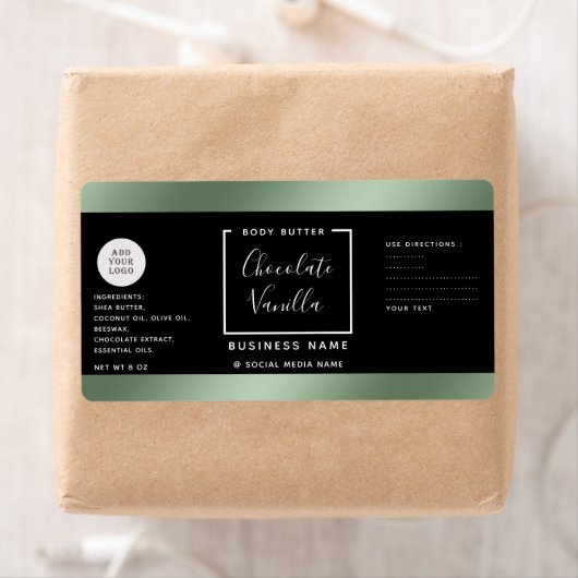 Einfache Lux Typografie schwarz grünes Kosmetiklog (Insitu)