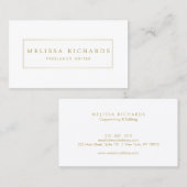 Einfache Luxe White Writer, Author Business Card Visitenkarte (Vorne/Hinten)