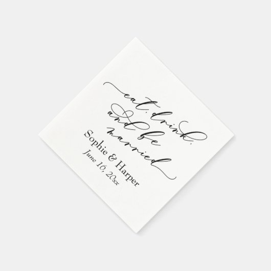 Einfache, luxuriöse Script-Schriftart essen Drink Serviette (Ecke)