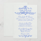 Einfache Luxus Blue Wedding Einladungen (Vorne/Hinten)