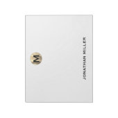 Einfache Luxus Monogramm 11 x 8,5 Notizblock (Rotiert)