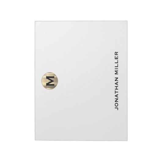 Einfache Luxus Monogramm 11 x 8,5 Notizblock (Rotiert)