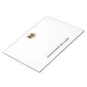 Einfache Luxus Monogramm 11 x 8,5 Notizblock (angewinkelt)