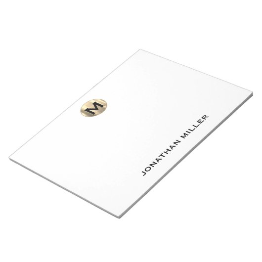 Einfache Luxus Monogramm 11 x 8,5 Notizblock (angewinkelt)