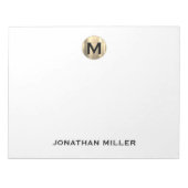 Einfache Luxus Monogramm 11 x 8,5 Notizblock (Vorderseite)