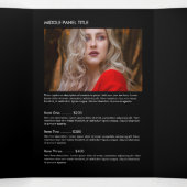 Einfache Luxus Schwarz & Weiß Minimal Boutique Dreifach Gefaltete Karte (Innenseite Mitte)