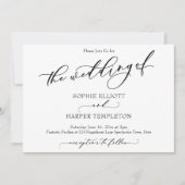 Einfache Luxuskalligraphie - das Hochzeitsrisiko Einladung (Vorderseite)