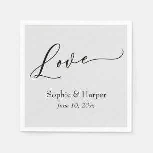Einfache Luxusschrift Liebe Typografie Grau Serviette
