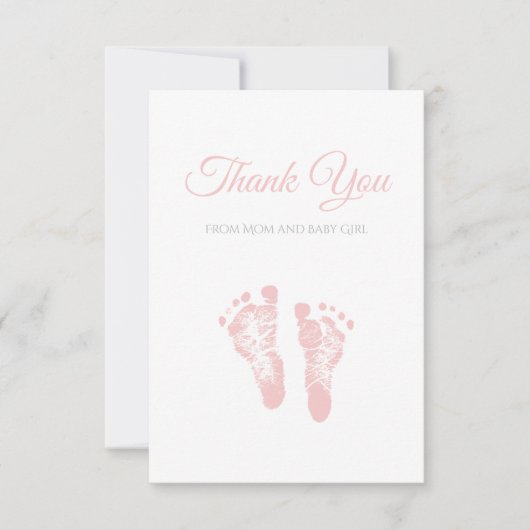 Einfache Mädchen-Babyparty danken Ihnen rosa Dankeskarte (Vorderseite)