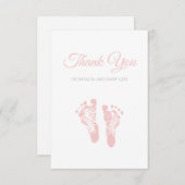 Einfache Mädchen-Babyparty danken Ihnen rosa Dankeskarte (Vorne/Hinten)