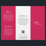 Einfache Magenta Rosa Zeitgenössischer QR-Code Mod Flyer<br><div class="desc">Moderner und beruflicher magenta / fuschia rosa dreispurer Prospekt-Flyer mit einem einfachen und minimalen Design mit Ihrem Namen in einem eleganten Drehbuch und zeitgenössischen Sans Serif Schriftart. Die Vorlage enthält mehrere geteilte Bereiche für Ihre Dienste in einem minimalistischen Layout. Der Rücken hat Ihre Kontaktdaten und optionalen QR-Code. Wenn Sie es...</div>