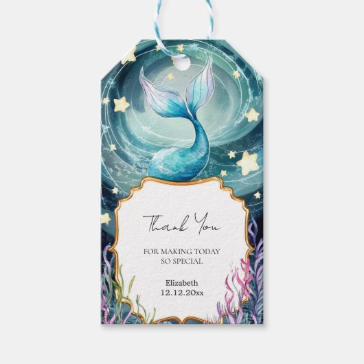 Einfache Magische Mermaid Baby-Dusche Geschenkanhänger (Vorderseite)
