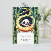 Einfache magische Wasserfarbe Panda Geburtstag Dankeskarte (Stehend Vorderseite)