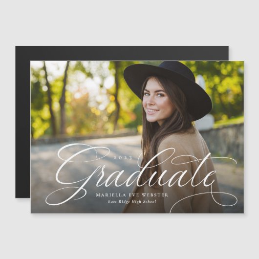 Einfache magnetische Ankündigung für den Abschluss (Vorne/Hinten)