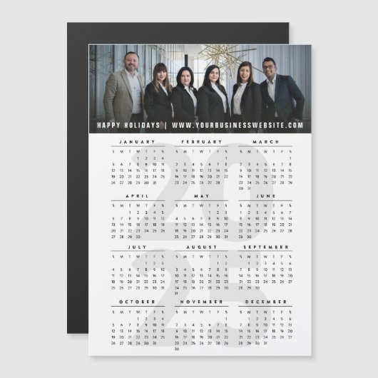 Einfache Magnetkarte für 2025 Foto-Kalender (Vorne/Hinten)