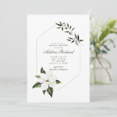 Einfache Magnolia Bridal Dusche Einladung (Stehend Vorderseite)