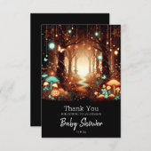 Einfache, majestätisch verzauberte Forest Baby Dus Dankeskarte (Vorne/Hinten)