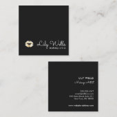 Einfache Makeup Artist Goldene Lifte Quadratische Visitenkarte (Vorne/Hinten)